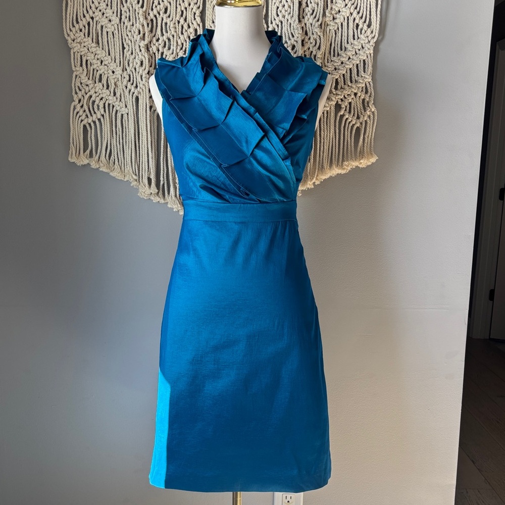 Merona Teal Ruffled Mini Dress